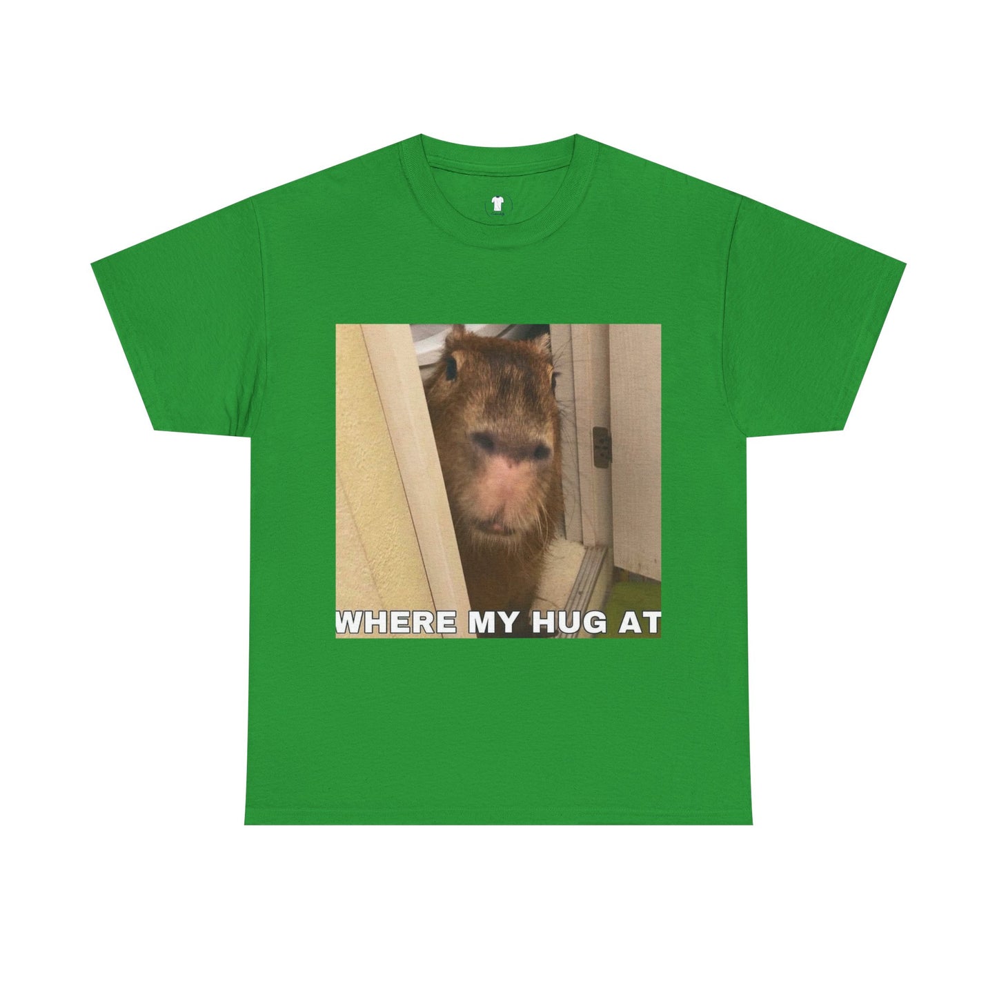 "Where my hug at" Printed T-Shirt